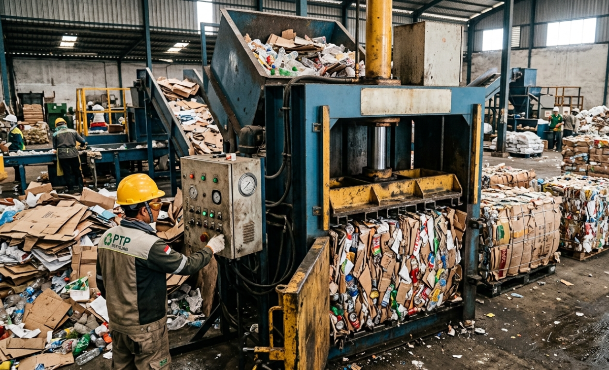 Fabrikasi Mesin Press Sampah dengan Komponen Yuken